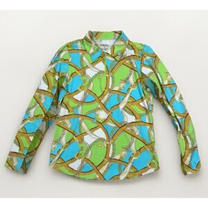 Icikuls Ibkul Shirt Top Womens Size S Equestrian Sun Mesh Vent Cooling L/S